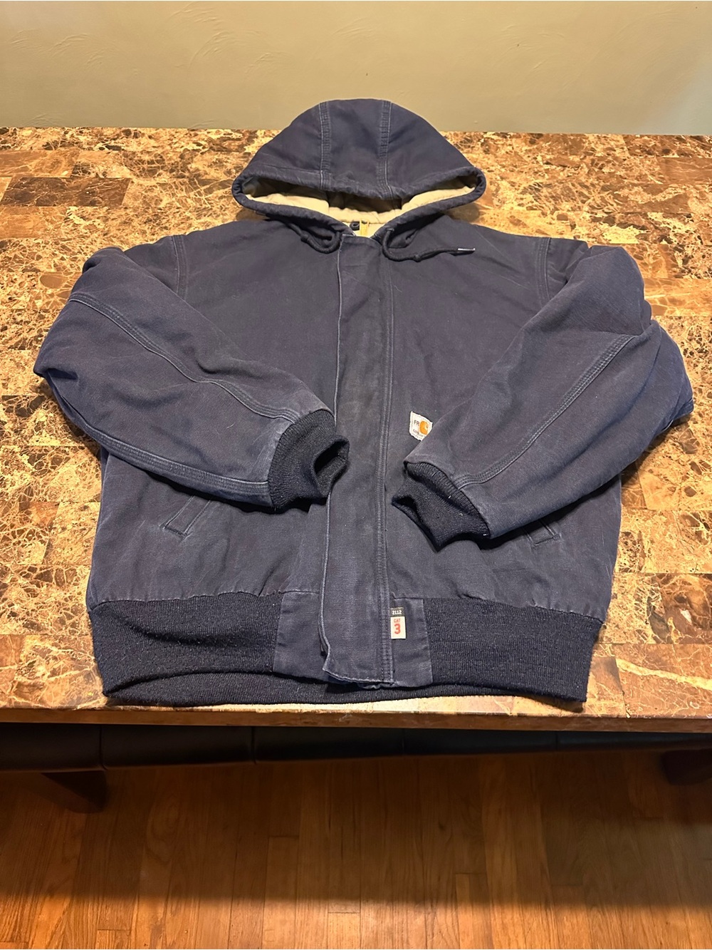 Carhartt Dark Navy Hooded Work Jacket with CAT 3 / FR / 2112 size medium